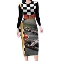 Racing Car 2025 Family Matching Long Sleeve Bodycon Dress and Hawaiian Shirt Born To Speed
