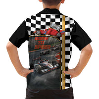 Racing Car 2025 Family Matching Off Shoulder Maxi Dress and Hawaiian Shirt Born To Speed