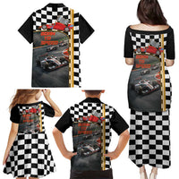 Racing Car 2025 Family Matching Puletasi and Hawaiian Shirt Born To Speed