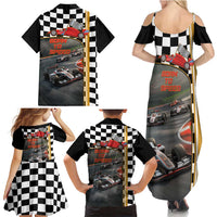 Racing Car 2025 Family Matching Summer Maxi Dress and Hawaiian Shirt Born To Speed