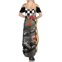 Racing Car 2025 Family Matching Summer Maxi Dress and Hawaiian Shirt Born To Speed