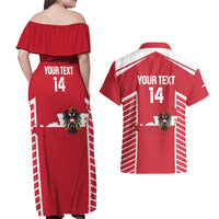 Custom Austria Football Couples Matching Off Shoulder Maxi Dress and Hawaiian Shirt Come On Das Team