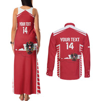 Custom Austria Football Couples Matching Tank Maxi Dress and Long Sleeve Button Shirt Come On Das Team