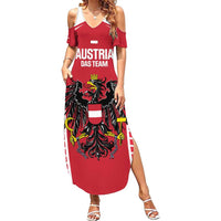Custom Austria Football Family Matching Summer Maxi Dress and Hawaiian Shirt Come On Das Team