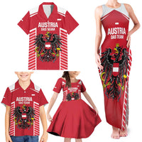 Custom Austria Football Family Matching Tank Maxi Dress and Hawaiian Shirt Come On Das Team