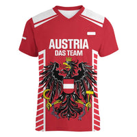 Custom Austria Football Women V-Neck T-Shirt Come On Das Team