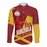 Baseball Venezuela 2026 Custom Long Sleeve Button Shirt 1st Champions Proud Red Version