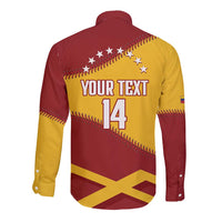 Baseball Venezuela 2026 Custom Long Sleeve Button Shirt 1st Champions Proud Red Version