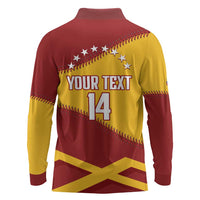 Baseball Venezuela 2026 Custom Long Sleeve Polo Shirt 1st Champions Proud Red Version