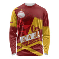 Baseball Venezuela 2026 Custom Long Sleeve Shirt 1st Champions Proud Red Version