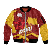 Baseball Venezuela 2026 Custom Sleeve Zip Bomber Jacket 1st Champions Proud Red Version