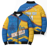 Baseball Venezuela 2026 Custom Bomber Puffer Jacket 1st Champions Proud Blue Version