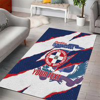 Custom Dominican Republic Football Area Rug Los Quisqueyanos Crack Style