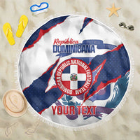 Custom Dominican Republic Football Beach Blanket Los Quisqueyanos Crack Style