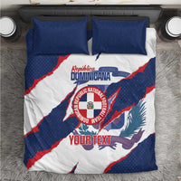Custom Dominican Republic Football Bedding Set Los Quisqueyanos Crack Style