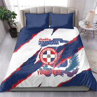 Custom Dominican Republic Football Bedding Set Los Quisqueyanos Crack Style