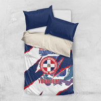 Custom Dominican Republic Football Bedding Set Los Quisqueyanos Crack Style