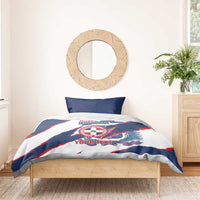 Custom Dominican Republic Football Bedding Set Los Quisqueyanos Crack Style
