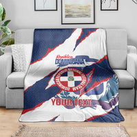Custom Dominican Republic Football Blanket Los Quisqueyanos Crack Style