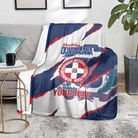 Custom Dominican Republic Football Blanket Los Quisqueyanos Crack Style