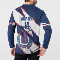 Custom Dominican Republic Football Button Sweatshirt Los Quisqueyanos Crack Style