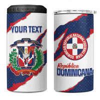 Custom Dominican Republic Football 4 in 1 Can Cooler Tumbler Los Quisqueyanos Crack Style