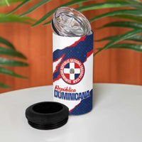 Custom Dominican Republic Football 4 in 1 Can Cooler Tumbler Los Quisqueyanos Crack Style