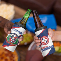 Custom Dominican Republic Football 4 in 1 Can Cooler Tumbler Los Quisqueyanos Crack Style