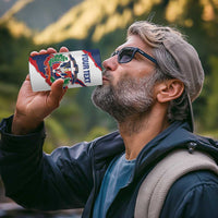 Custom Dominican Republic Football 4 in 1 Can Cooler Tumbler Los Quisqueyanos Crack Style