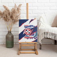 Custom Dominican Republic Football Canvas Wall Art Los Quisqueyanos Crack Style