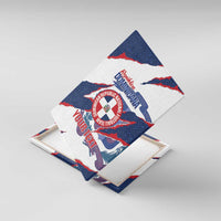 Custom Dominican Republic Football Canvas Wall Art Los Quisqueyanos Crack Style