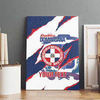 Custom Dominican Republic Football Canvas Wall Art Los Quisqueyanos Crack Style