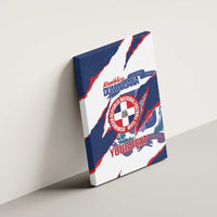 Custom Dominican Republic Football Canvas Wall Art Los Quisqueyanos Crack Style