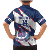 Custom Dominican Republic Football Family Matching Mermaid Dress and Hawaiian Shirt Los Quisqueyanos Crack Style