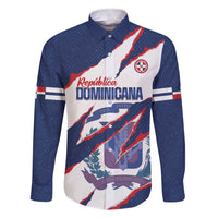 Custom Dominican Republic Football Family Matching Short Sleeve Bodycon Dress and Hawaiian Shirt Los Quisqueyanos Crack Style