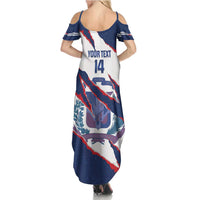 Custom Dominican Republic Football Family Matching Summer Maxi Dress and Hawaiian Shirt Los Quisqueyanos Crack Style