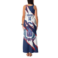 Custom Dominican Republic Football Family Matching Tank Maxi Dress and Hawaiian Shirt Los Quisqueyanos Crack Style