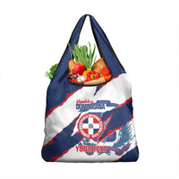 Custom Dominican Republic Football Grocery Bag Los Quisqueyanos Crack Style