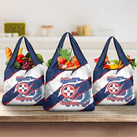 Custom Dominican Republic Football Grocery Bag Los Quisqueyanos Crack Style