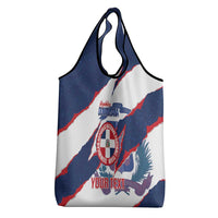 Custom Dominican Republic Football Grocery Bag Los Quisqueyanos Crack Style