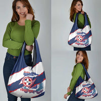 Custom Dominican Republic Football Grocery Bag Los Quisqueyanos Crack Style