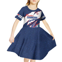 Custom Dominican Republic Football Kid Short Sleeve Dress Los Quisqueyanos Crack Style