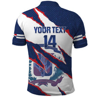 Custom Dominican Republic Football Polo Shirt Los Quisqueyanos Crack Style