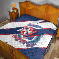Custom Dominican Republic Football Quilt Los Quisqueyanos Crack Style