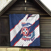 Custom Dominican Republic Football Quilt Los Quisqueyanos Crack Style