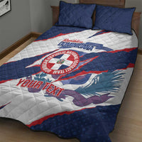Custom Dominican Republic Football Quilt Bed Set Los Quisqueyanos Crack Style