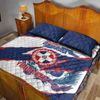 Custom Dominican Republic Football Quilt Bed Set Los Quisqueyanos Crack Style