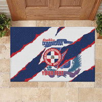 Custom Dominican Republic Football Rubber Doormat Los Quisqueyanos Crack Style