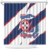 Custom Dominican Republic Football Shower Curtain Los Quisqueyanos Crack Style