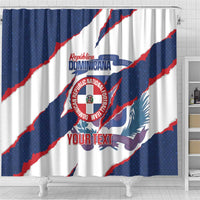 Custom Dominican Republic Football Shower Curtain Los Quisqueyanos Crack Style